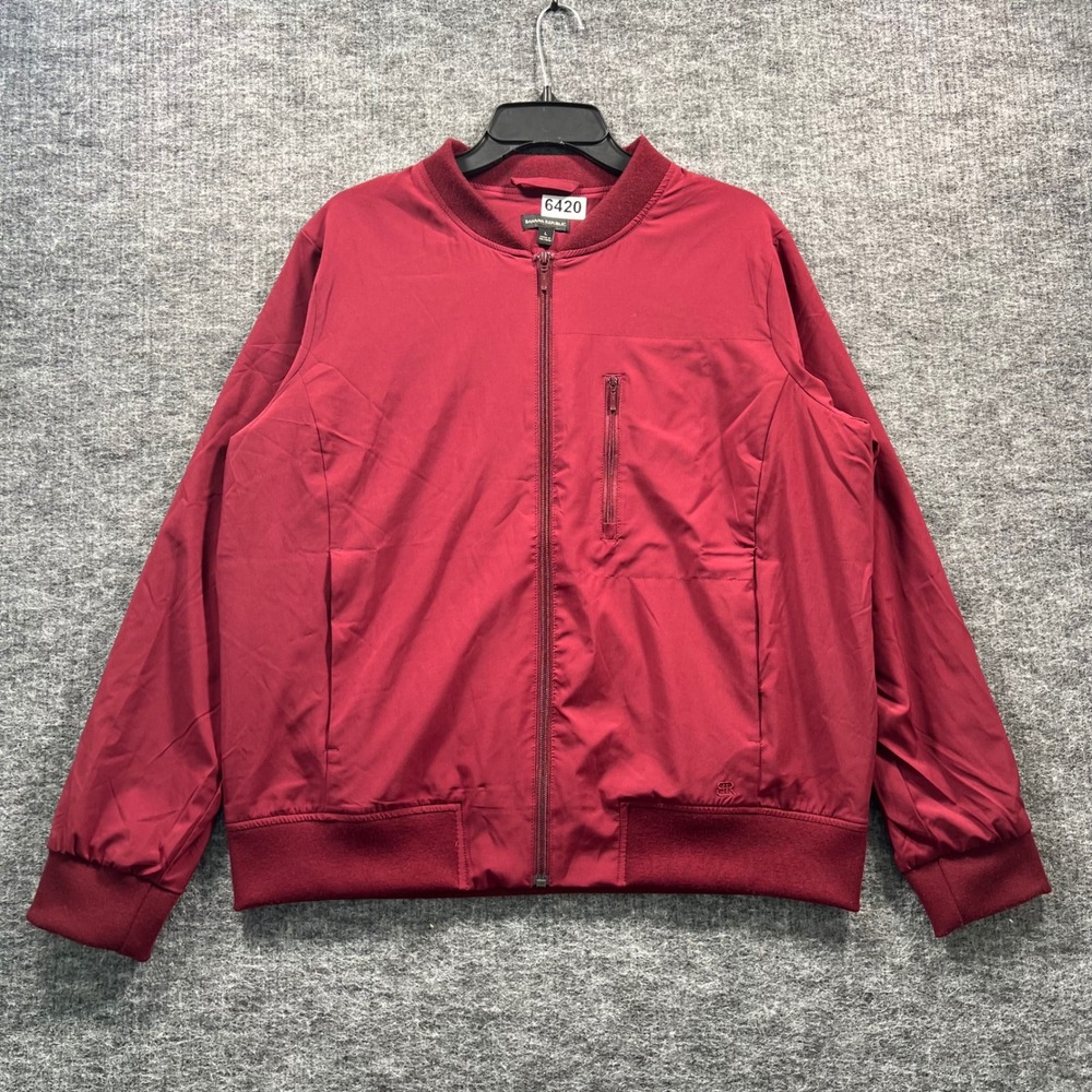 Banana Republic Mens Bomber Jacket Burgundy Red Full Zip Lightweight Size L